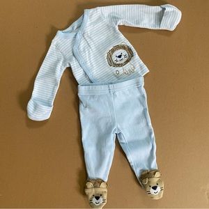 The Cutest NewBorn Outfit by Carter’s, Lion Theme in Baby Blue & White Size NB